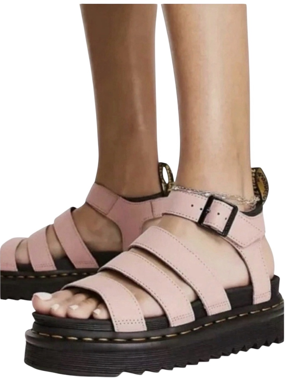 Dr. Martens Blaire Flatform Peach Leather Sandals Women's EU 8 / US 7